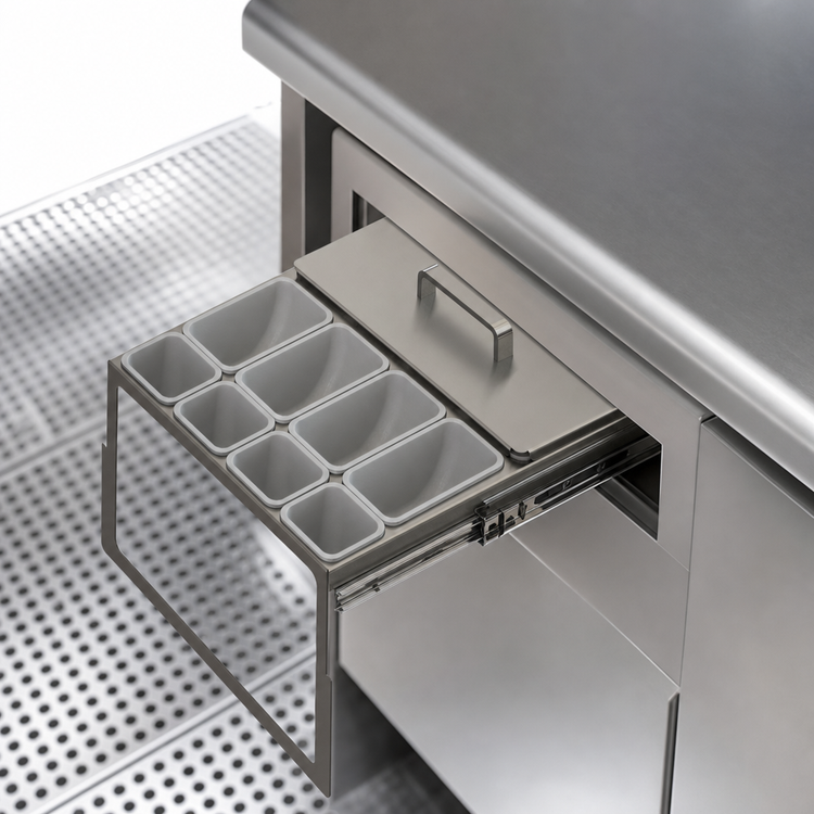 Product image #3 for 8-Cup Partial Condiment Drawer Insert for 16-Inch Door Opening, Bar-Profile Cooler