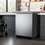 Thumbnail image #4 for Summit Commercial SBC58BLBIADALOCK Commercial ADA Dual-Tap Kegerator, Built-In/Freestanding, 2 1/6-Barrel Kegs, Black/Stainless