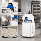 Thumbnail image #3 for Doyon Baking Equipment (Middleby) DSA4430 Semi-Automatic Wheel-Mounted Dough Divider/Rounder, 30-Piece, 4 kg Capacity Case of 2
