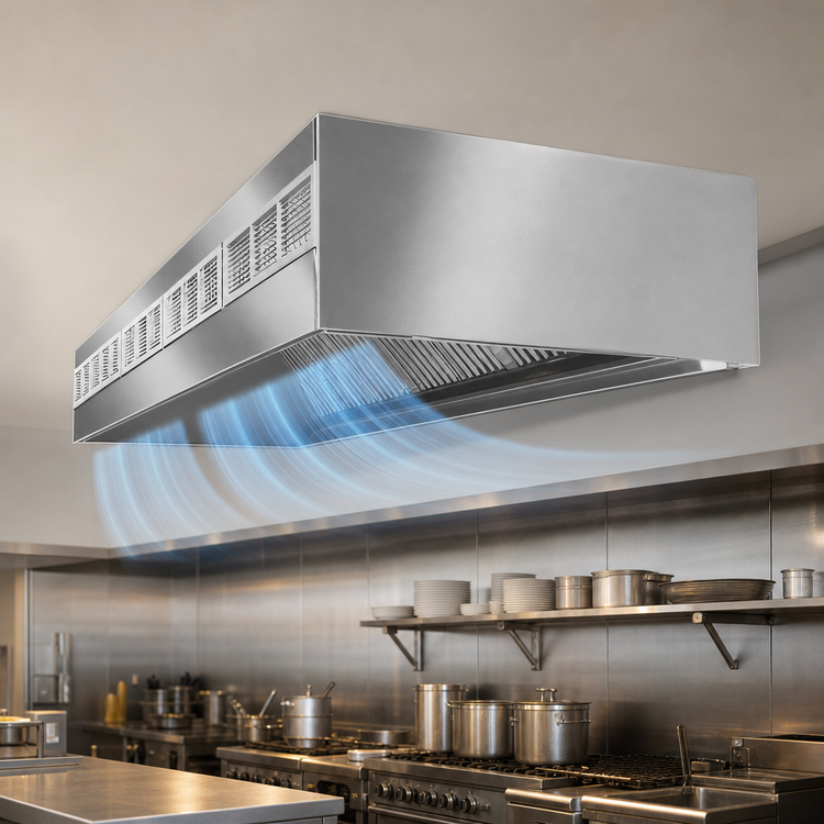 Product image #3 for SpecAir HEF96-66 66" Wall Type Front Discharge Make-Up Air Exhaust Hood