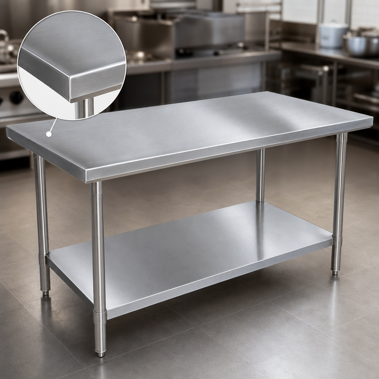 Product image #3 for John Boos Stallion 72-Inch x 30-Inch Stainless Steel Top Work Table with Undershelf
