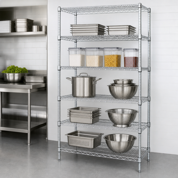 Product image #3 for Quantum 30-Inch W x 24-Inch D x 63-Inch H 5-Shelf Stationary Wire Shelving Starter Unit