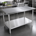 Thumbnail image #3 for John Boos Stallion 84-Inch x 30-Inch 16-Gauge Stainless Steel Work Table with Stallion Edge and Adjustable Undershelf