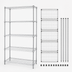 Thumbnail image #3 for Quantum 5-Shelf Wire Shelving Starter Kit, 36 x 21 x 54 Inch, Chrome Plated
