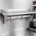 Thumbnail image #3 for Steel Works Stainless 36-Inch Wall-Mounted 304 Stainless Steel Pot Rack Shelf with 3 Hooks