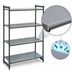 Thumbnail image #3 for Cambro Camshelving Basics Plus 4-Tier Solid Polymer Stationary Starter Unit, 21 x 42 x 84 Inches, Brushed Graphite