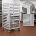 Thumbnail image #3 for Channel Manufacturing 467A6 Double Section Aluminum Cafeteria Tray Rack with 5-Inch Swivel Plate Casters, 44-Tray Capacity