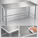 Thumbnail image #3 for Eagle Group Spec-Master T2448GTE 48-Inch x 24-Inch 14-Gauge 304 Stainless Steel Work Table with Rolled Edges and Open Galvanized Base