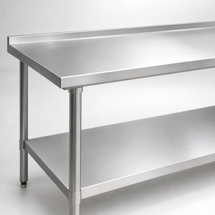 Product image #3 for Eagle Spec-Master 84-Inch x 30-Inch Stainless Steel Work Table with 1-1/2-Inch Rear Up-Turn and Undershelf