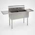 Thumbnail image #3 for Eagle Group Two-Compartment Utility Sink with Double Drainboards, 16 Gauge 430 Stainless Steel, 96-1/4 Inch Wide