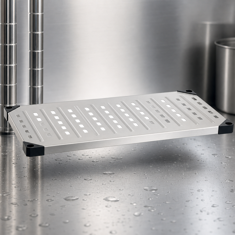 Product image #3 for Metro Super Erecta 30-Inch W x 14-Inch D Louvered Embossed Stainless Steel Shelf