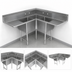 Thumbnail image #3 for John Boos Pro-Bowl 3-Compartment Corner Sink with 2 Drainboards