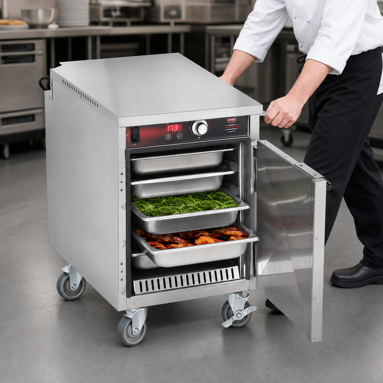 Product image #3 for Handy Line Mobile Undercounter Heated Holding Cabinet, 1 Compartment, 5 Full-Size Pan Capacity