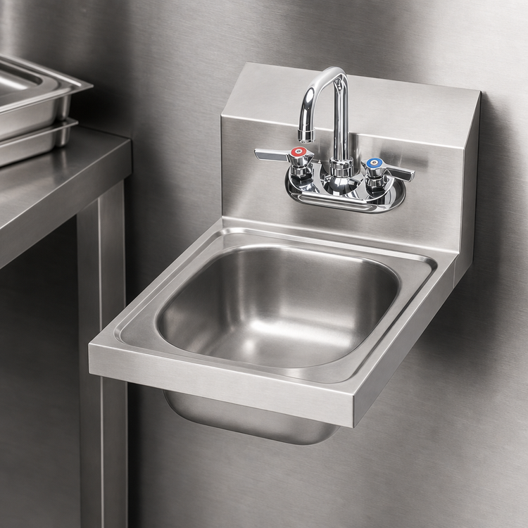 Product image #3 for Krowne 12-Inch Wall-Mount Space Saver Hand Sink with Faucet