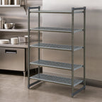Thumbnail image #3 for Cambro Camshelving® Basics Plus CBU245484V5580 5-Tier Vented Polymer Shelving Starter Unit, 24"D x 54"W x 84"H, Brushed Graphite