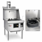 Thumbnail image #3 for Town Equipment MasterRange MF-1-SS One-Chamber Gas Wok Range with Flue, Brick-Lined Chamber, Swing Faucet, Stainless Steel Deck and Sides