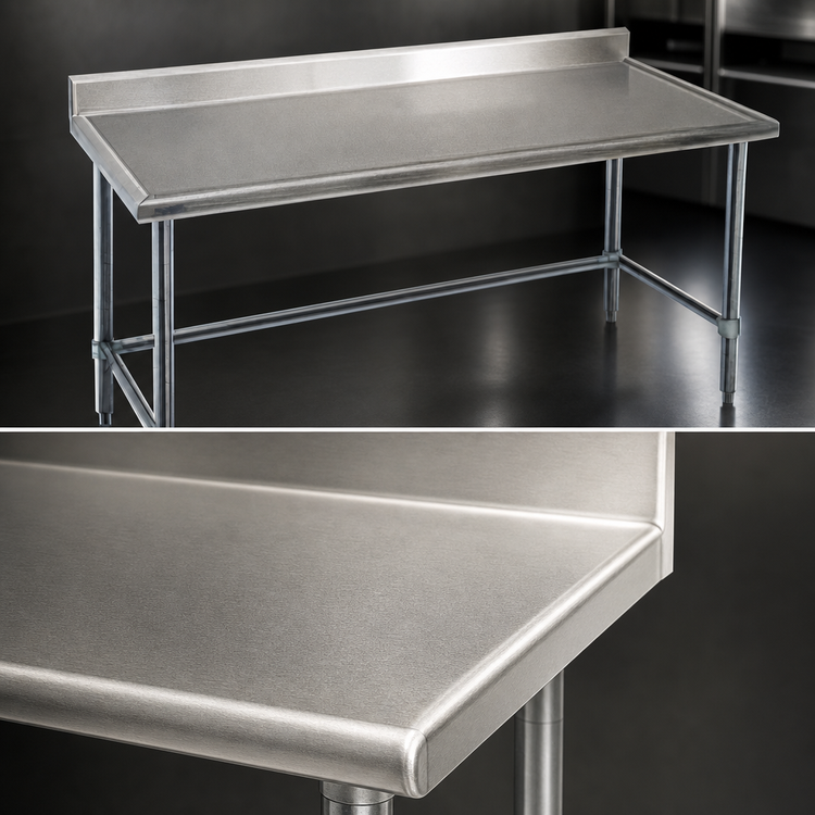 Product image #3 for Eagle Group Spec-Master Marine Series Stainless Steel Work Table with 4-1/2-Inch Backsplash, 84 x 30 Inches