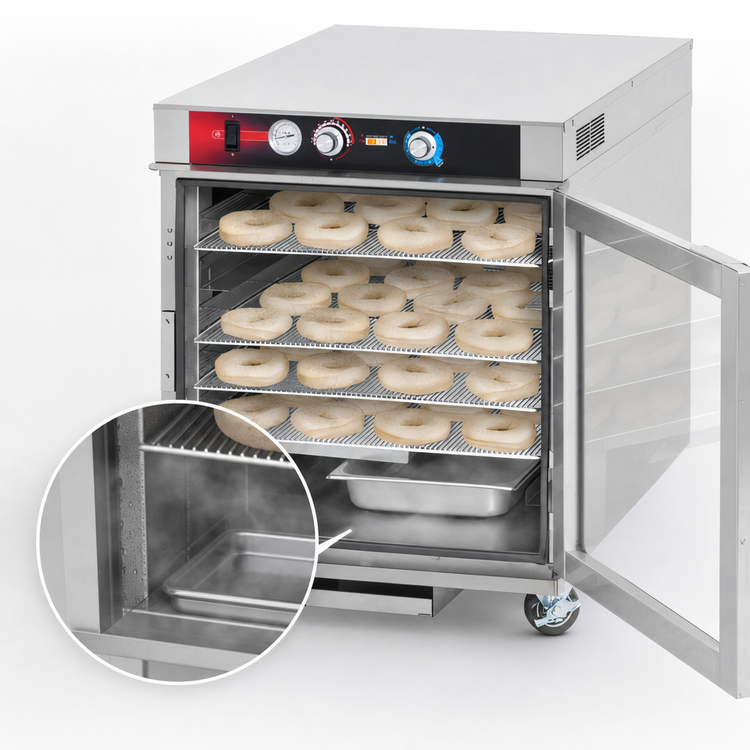 Product image #3 for FWE ETC-2333-5PH Non-Insulated Stainless Steel Undercounter Proofer/Heated Holding Cabinet for 5 Donut Screens