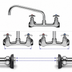 Thumbnail image #3 for T&S Brass Big-Flo Wall-Mount Sink Mixing Faucet with 12-Inch Plain End Swing Nozzle