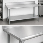 Thumbnail image #3 for Duke Manufacturing 314-2460-5R 60-Inch x 24-Inch 14-Gauge 300 Series Stainless Steel Work Table with Riser and Galvanized Undershelf