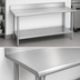 Thumbnail image #3 for Duke 60-Inch x 24-Inch 14-Gauge 300 Series Stainless Steel Work Table with 4.59-Inch Riser and Galvanized Undershelf