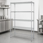 Thumbnail image #3 for Quantum WR86-3672S-5 72"W x 36"D x 86"H 304 Stainless Steel Wire Shelving Starter Unit, 5 Shelves, Stationary