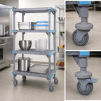 Thumbnail image #3 for Quantum Millenia QPM212486VS-4 Mobile Polymer Shelving Starter Unit, 24 x 21 x 86 in, 4 Shelves, Gray