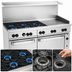 Thumbnail image #3 for Wolf Challenger XL 60-Inch Gas Restaurant Range with 6 Open Burners, 24-Inch Griddle, and 2 Standard Ovens