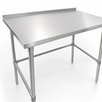 Thumbnail image #3 for John Boos Stallion ST6R1.5-3084SBW 84 x 30 Stainless Steel Work Table, Open Base, 300-Series Top, 1-1/2-Inch Rear Up-Turn