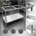 Thumbnail image #3 for Omcan Stainless Steel Solid Poly-Top Work Table Frame With Undershelf, 48 x 24 x 36 Inches
