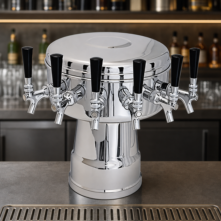 Product image #3 for Glastender 6-Faucet Mirror Finish Mushroom Draft Dispensing Tower