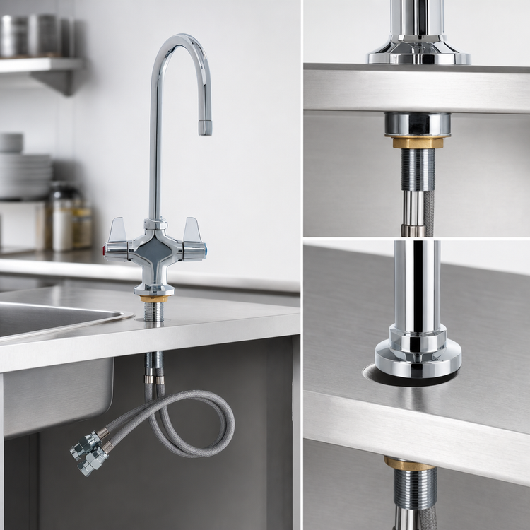 Product image #3 for equip Single-Hole Deck-Mount Manual Mixing Faucet with Swivel Gooseneck Spout, Lever Handle, and 2.2 GPM Aerator
