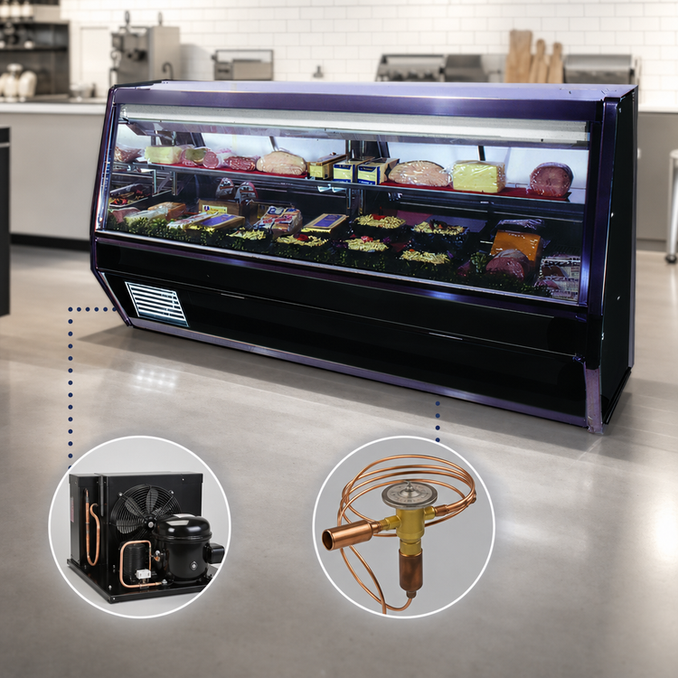 Product image #3 for Howard-McCray 40E Series Full Service Remote Refrigerated Deli Meat & Cheese Service Case, 124-1/2 Inch Wide, Straight Glass, LED