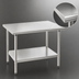 Thumbnail image #3 for Deluxe Series 48 Inch x 30 Inch 16 Gauge 300 Series Stainless Steel Work Table with Rolled Edge and Adjustable Undershelf