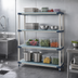 Thumbnail image #3 for MetroMax 4 Add-On All-Polymer Shelving Unit with 4 Open Grid Shelves, 60W x 21D x 74H