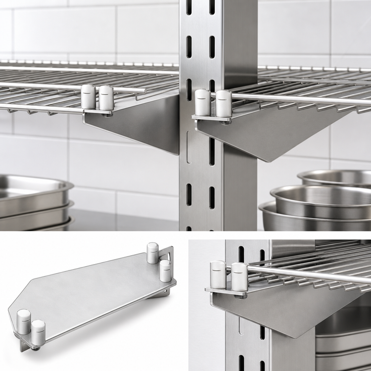 Product image #3 for 18-Inch Stainless Steel Double Knob Shelf Bracket for Cantilevered Shelving, 465 lb Capacity