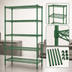Thumbnail image #3 for Steel Works Stainless Heavy Duty 5-Tier Wire Shelving Unit, 18 x 48 Inches, 800 lb. Capacity, Green Epoxy Coated