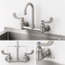 Thumbnail image #3 for Wall Mount Mixing Faucet with 8-Inch Adjustable Centers and Swivel Gooseneck