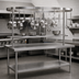 Thumbnail image #3 for Advance Tabco SCT-96 Table-Mounted Circular Stainless Steel Pot Rack with 18 Plated Hooks and Utensil Rack