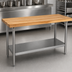 Thumbnail image #3 for John Boos 108 Inch x 24 Inch Wood Top Work Table with Stainless Steel Base and Adjustable Undershelf