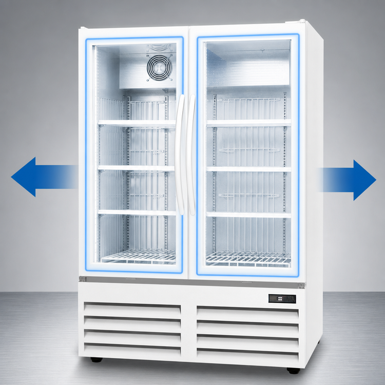 Product image #3 for Excellence GDF-15 Two-Section Low-Temp Glass Door Freezer, 36-Inch, Bottom-Mount Self-Contained, White