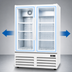 Thumbnail image #3 for Excellence GDF-15 Two-Section Low-Temp Glass Door Freezer, 36-Inch, Bottom-Mount Self-Contained, White