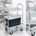 Thumbnail image #3 for Vollrath 97166 Thrift-I-Cart Three-Shelf Chrome-Plated Utility Bus Cart, 400 lb Capacity