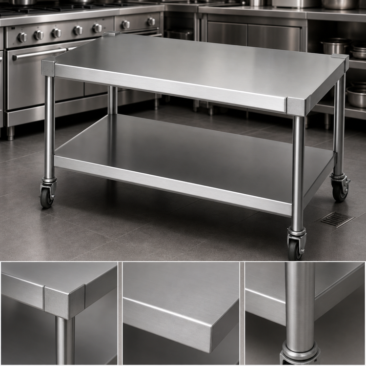 Product image #3 for Jade Range ST-96 96" Stainless Steel Open Base Equipment Stand with Undershelf