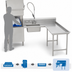 Thumbnail image #3 for Advance Tabco Standard-Series L-Shaped Island Soil Dish Table with Pre-Rinse Sink, 83-Inch Long, Right-Hand, 16 Gauge 304 Stainless Steel