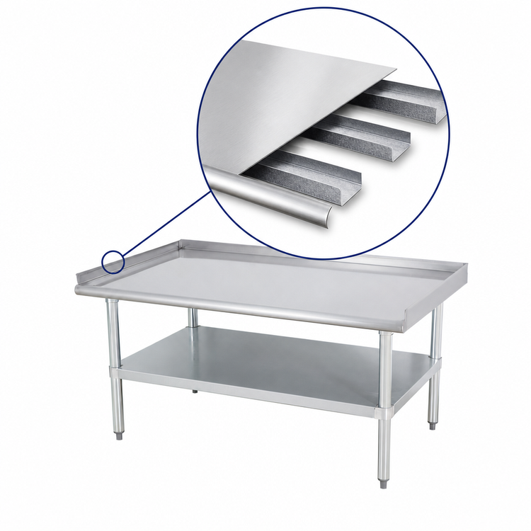 Product image #3 for Sapphire Manufacturing 18 x 30 Inch Stainless Steel Top Equipment Stand with Adjustable Galvanized Undershelf