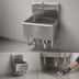 Thumbnail image #3 for Advance Tabco 31-Inch Wall-Mounted Stainless Steel Service Sink with Knee Valve and Gooseneck Spout