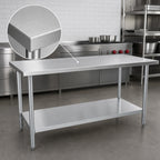 Thumbnail image #3 for Duke Manufacturing 314-2430 30 x 24-Inch Stainless Steel Work Table, 14-Gauge 300-Series Top, Galvanized Undershelf, Flat Top