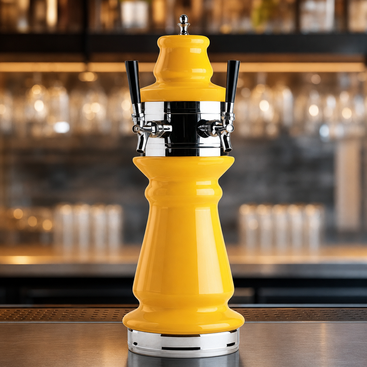 Product image #3 for Micro Matic Vienna 2-Faucet Countertop Air-Cooled Ceramic Draft Beer Tower