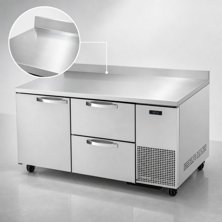 Product image #3 for True SPEC Series Two-Section Deep Work Top Refrigerator with 1 Door and 2 Drawers, Stainless Steel, 67-1/4 Inch Wide